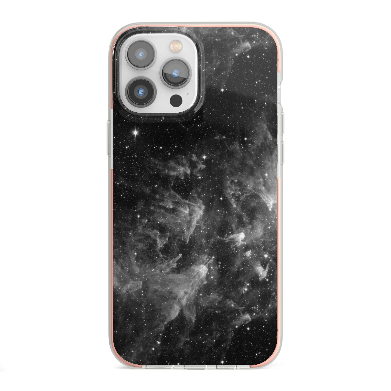 Black Space iPhone 13 Pro Max TPU Impact Case with Pink Edges