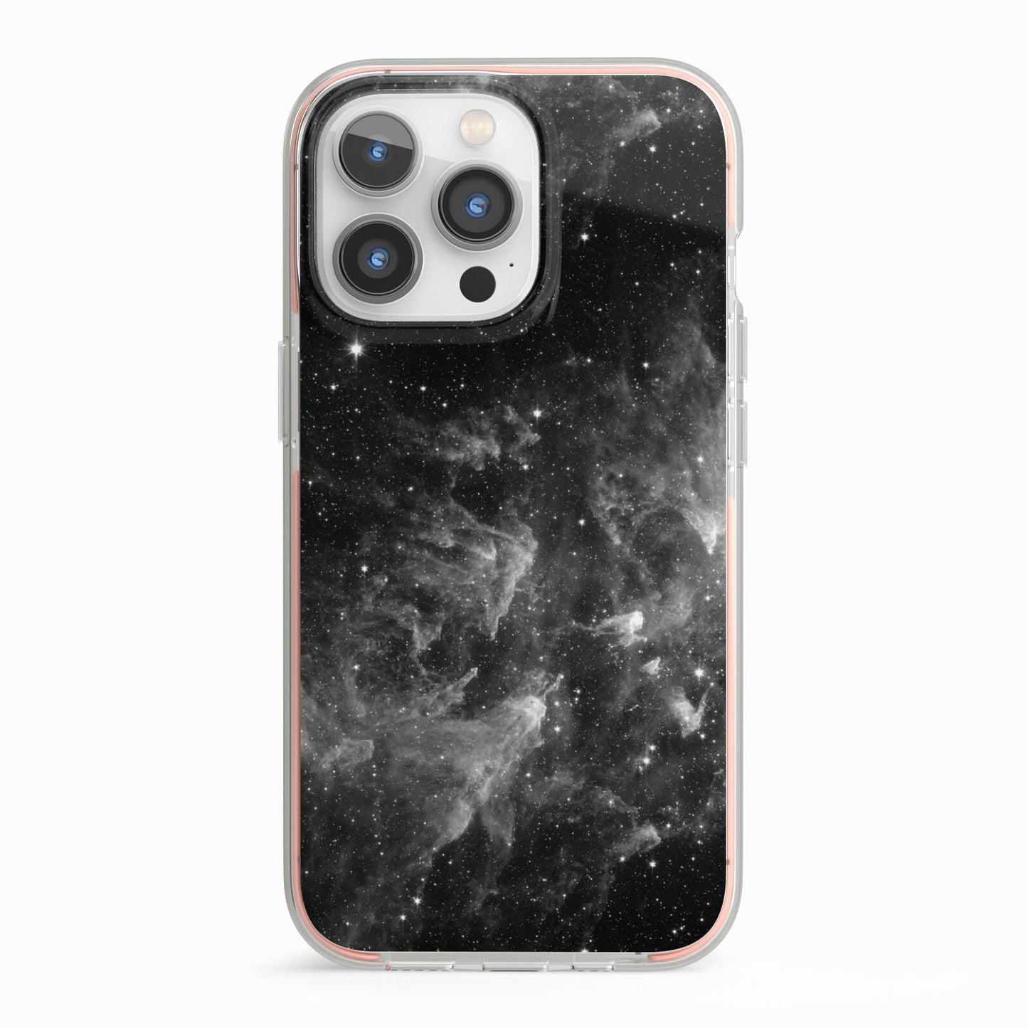 Black Space iPhone 13 Pro TPU Impact Case with Pink Edges
