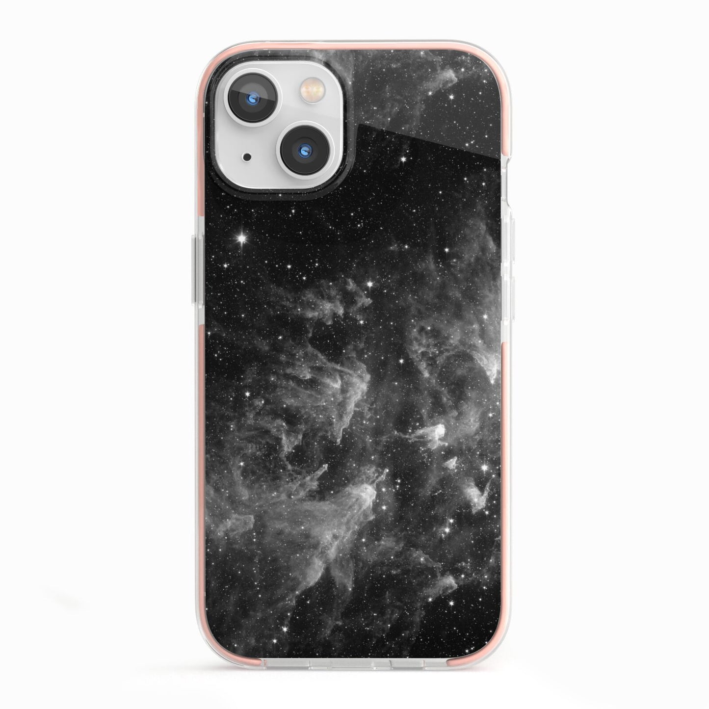 Black Space iPhone 13 TPU Impact Case with Pink Edges