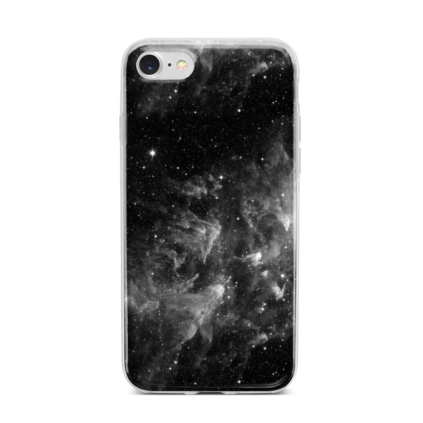 Black Space iPhone 7 Bumper Case on Silver iPhone