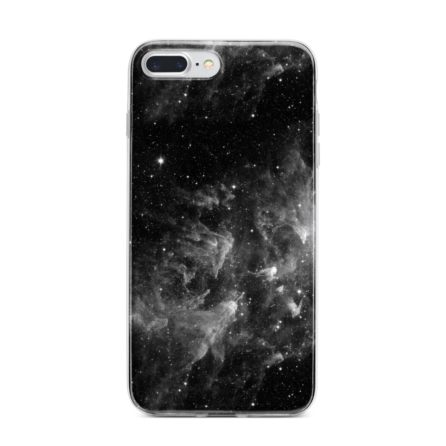 Black Space iPhone 7 Plus Bumper Case on Silver iPhone
