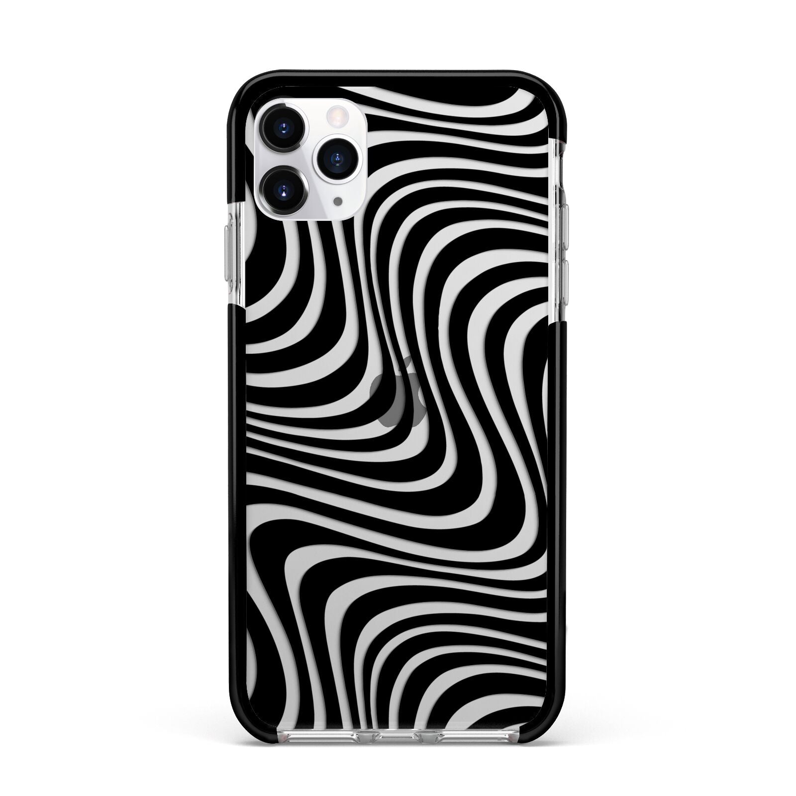 Black Wave Apple iPhone 11 Pro Max in Silver with Black Impact Case