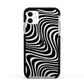 Black Wave Apple iPhone 11 in White with Black Impact Case