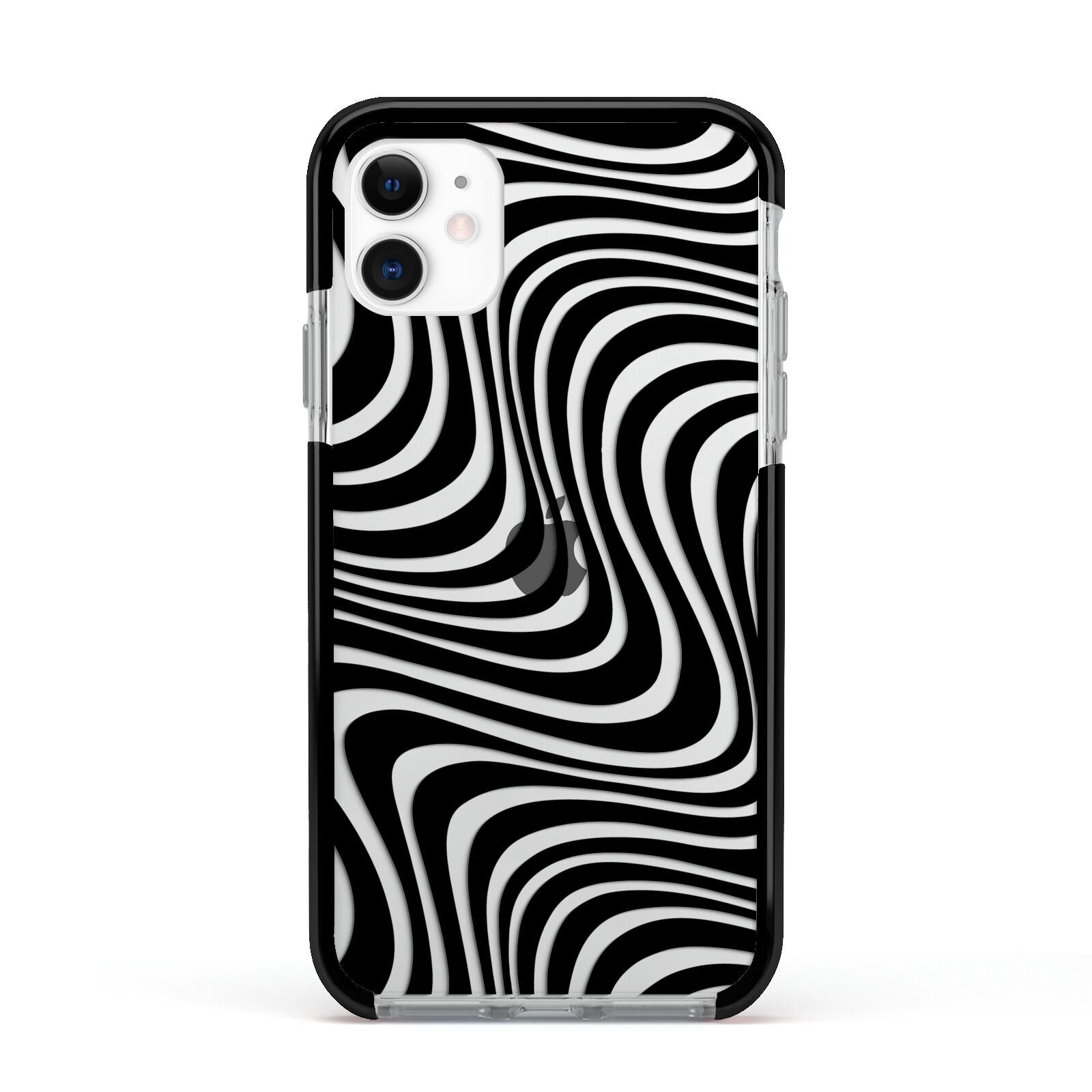 Black Wave Apple iPhone 11 in White with Black Impact Case