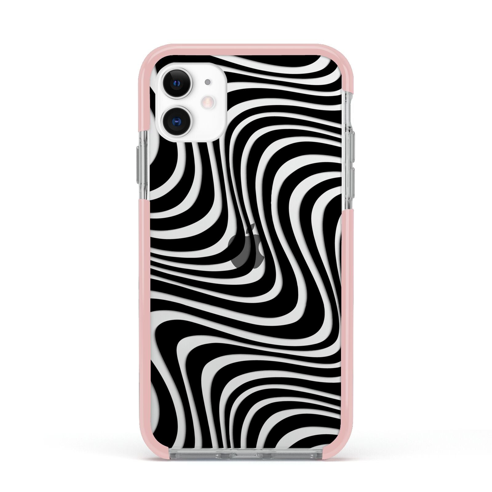 Black Wave Apple iPhone 11 in White with Pink Impact Case
