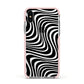 Black Wave Apple iPhone Xs Impact Case Pink Edge on Silver Phone