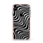 Black Wave Apple iPhone Xs Max Impact Case Pink Edge on Silver Phone