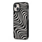 Black Wave iPhone 13 Black Impact Case Side Angle on Silver phone