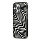 Black Wave iPhone 13 Pro Black Impact Case Side Angle on Silver phone