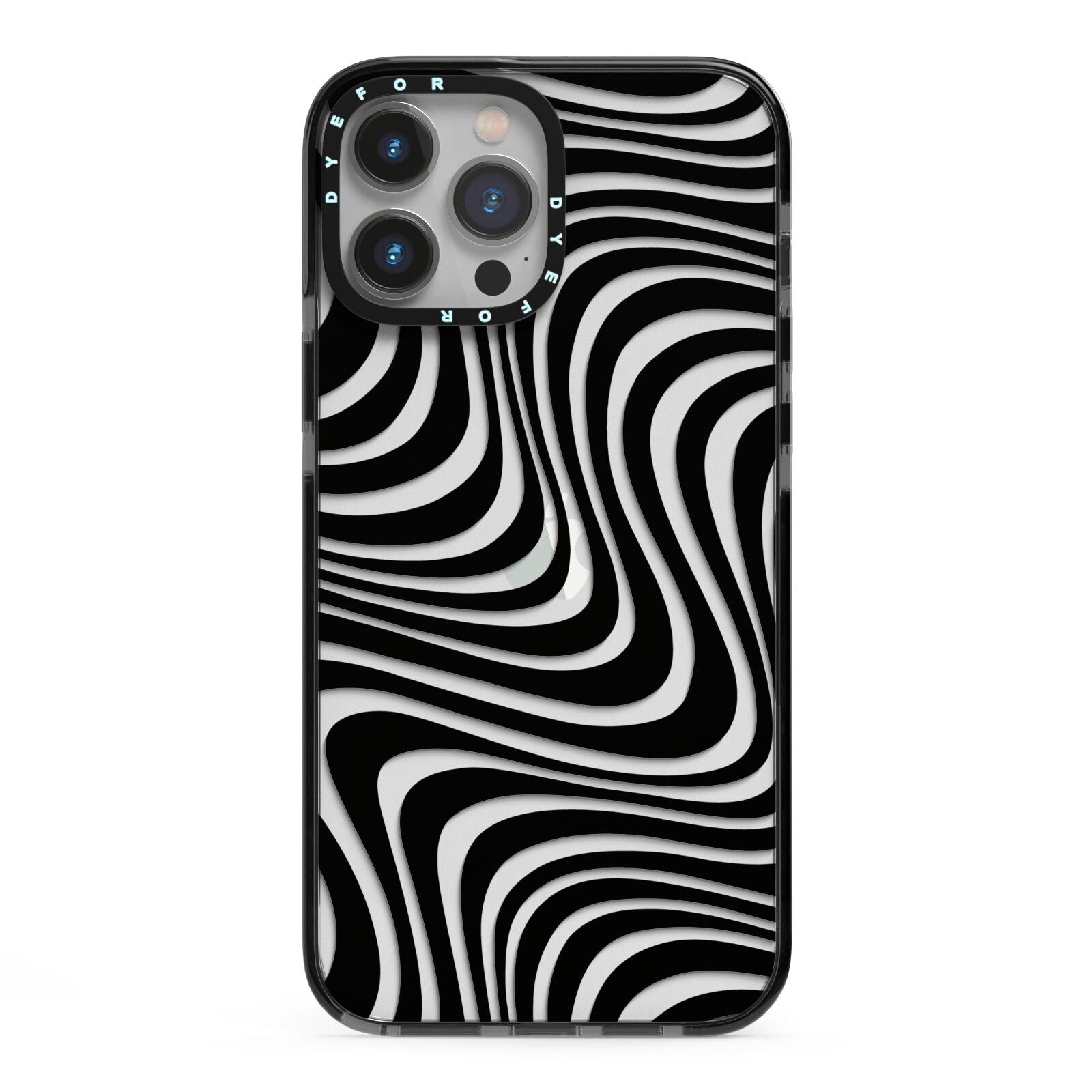 Black Wave iPhone 13 Pro Max Black Impact Case on Silver phone