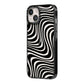Black Wave iPhone 14 Black Impact Case Side Angle on Silver phone