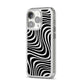 Black Wave iPhone 14 Pro Clear Tough Case Silver Angled Image