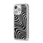 Black Wave iPhone 14 Pro Max Clear Tough Case Silver Angled Image