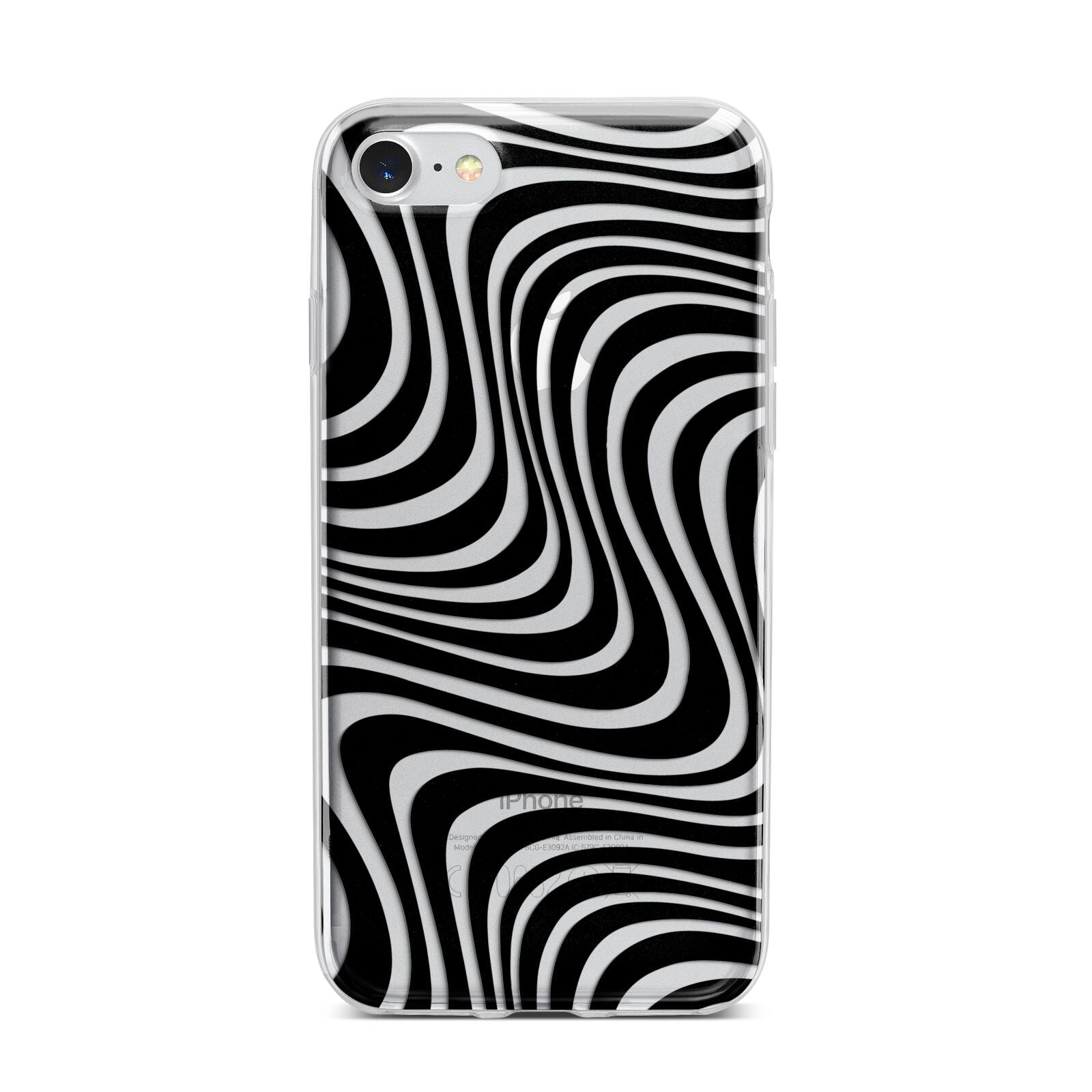 Black Wave iPhone 7 Bumper Case on Silver iPhone