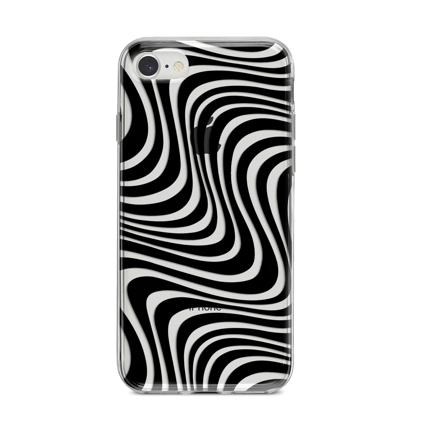 Black Wave iPhone 8 Bumper Case on Silver iPhone