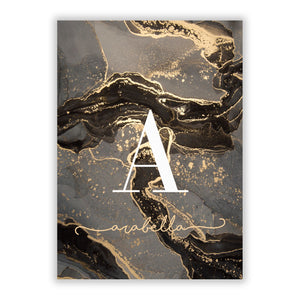 Black and Gold Marble Greetings Card