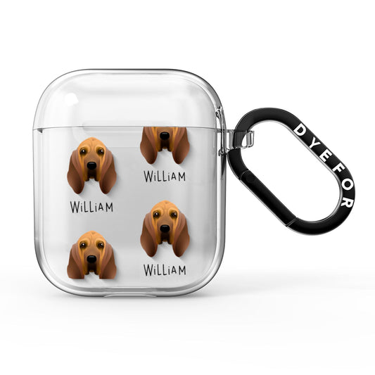 Bloodhound Icon with Name AirPods Clear Case