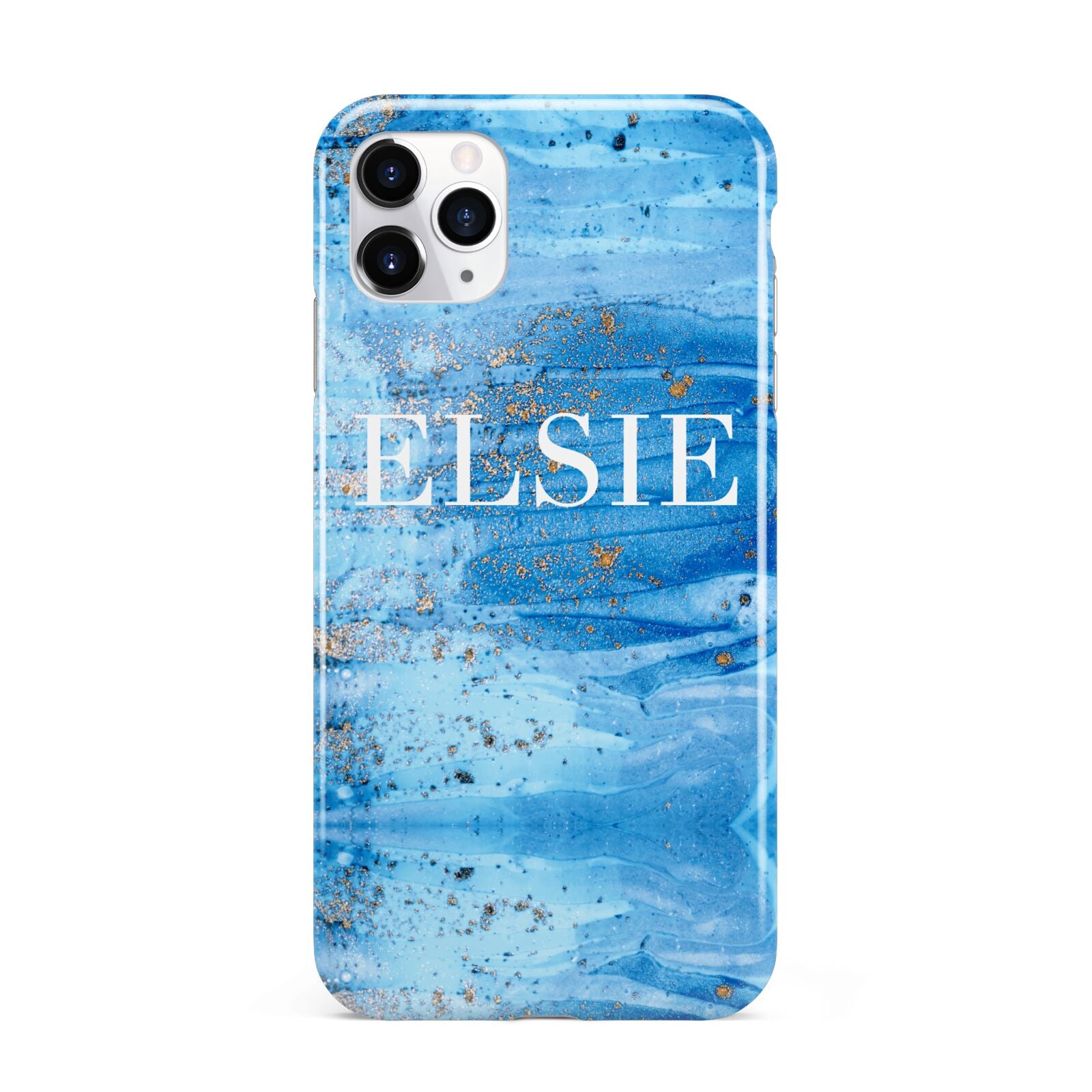 Blue Gold Marble Personalised iPhone 11 Pro Max 3D Tough Case