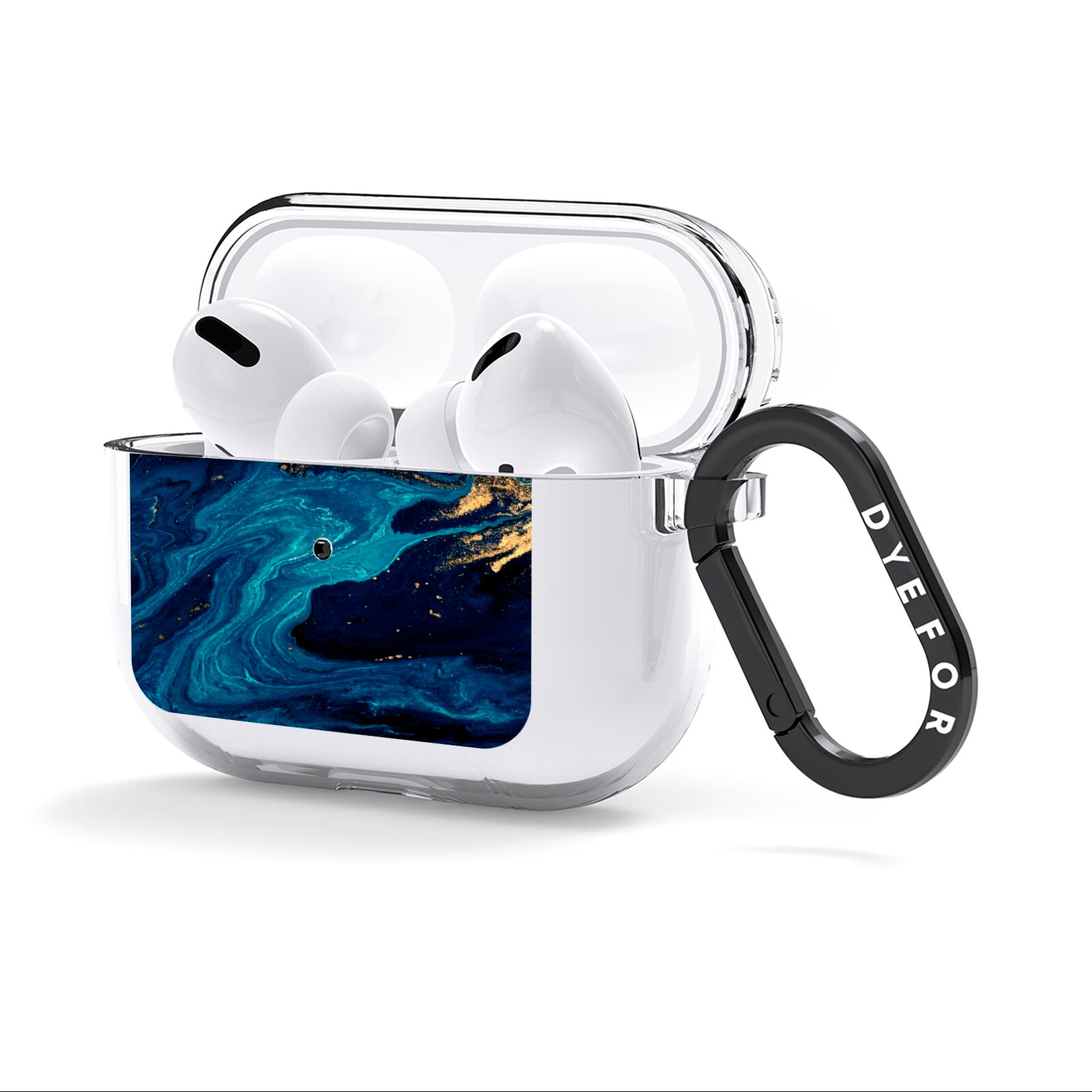 Blue Lagoon Marble AirPods Clear Case 3rd Gen Side Image
