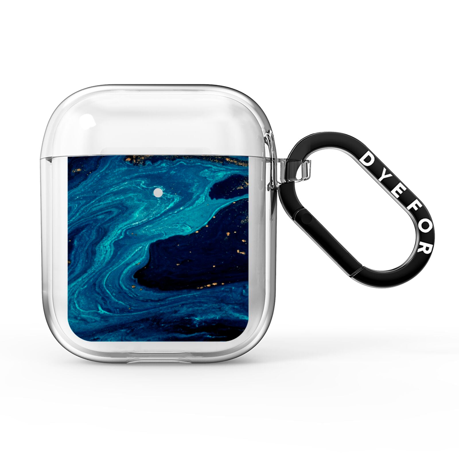 Blue Lagoon Marble AirPods Clear Case