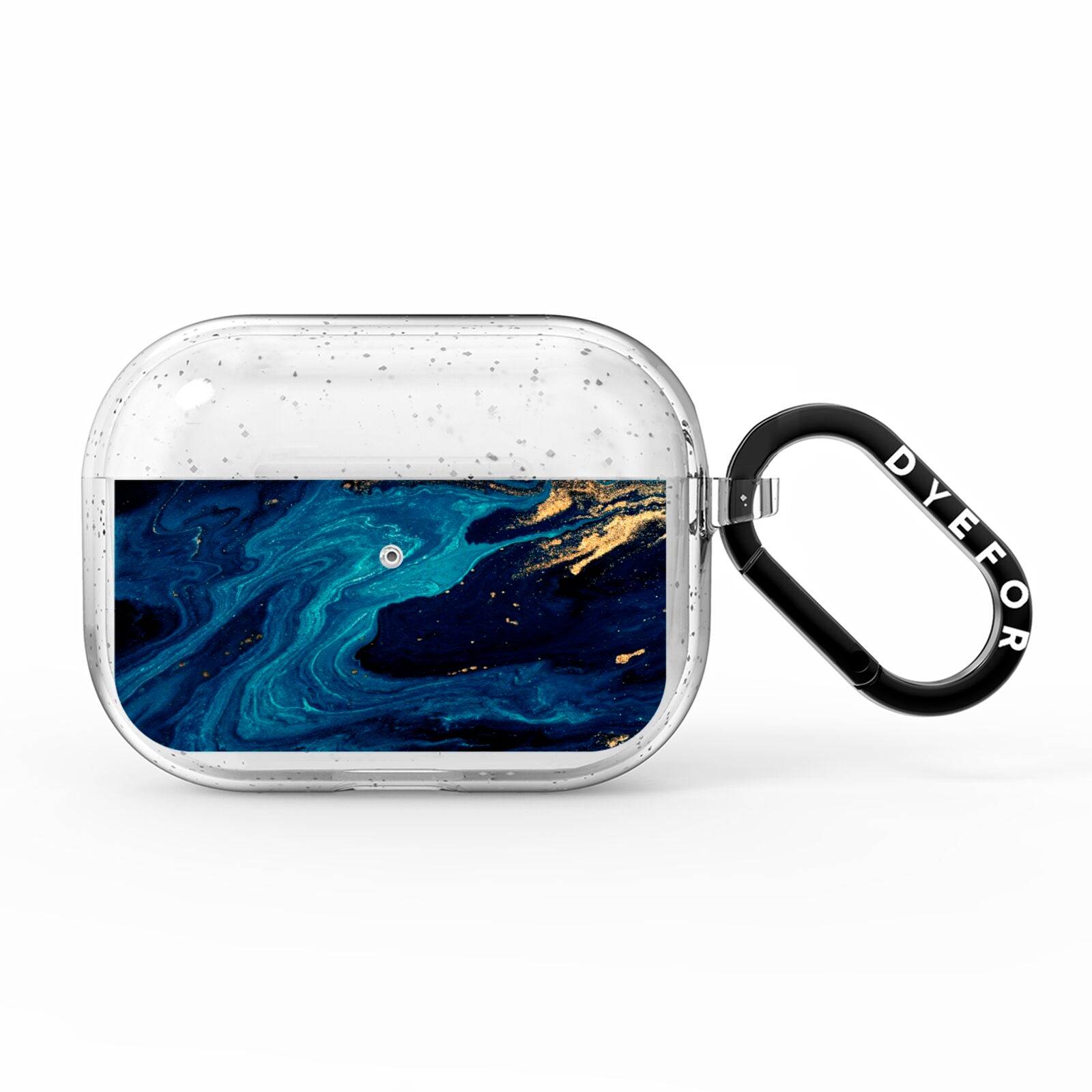 Blue Lagoon Marble AirPods Pro Glitter Case