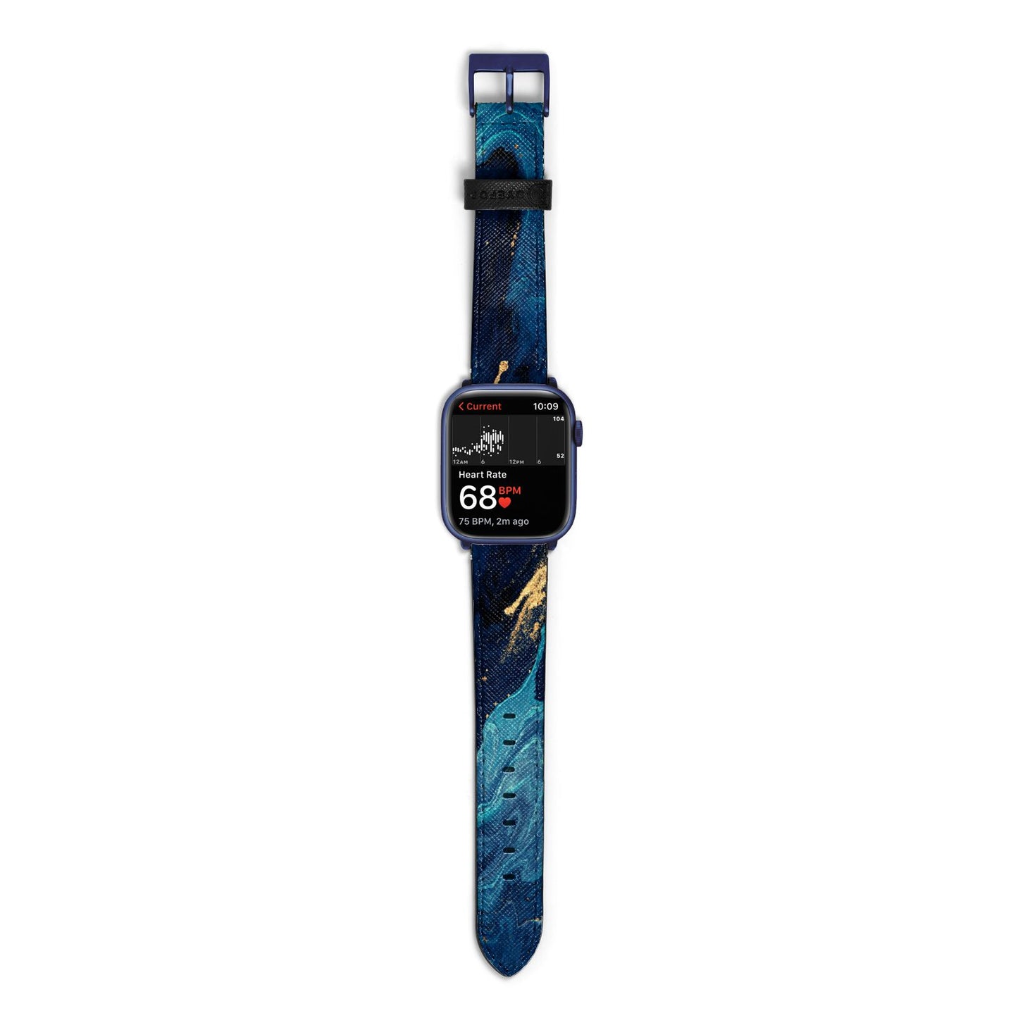 Blue Lagoon Marble Apple Watch Strap Size 38mm with Blue Hardware