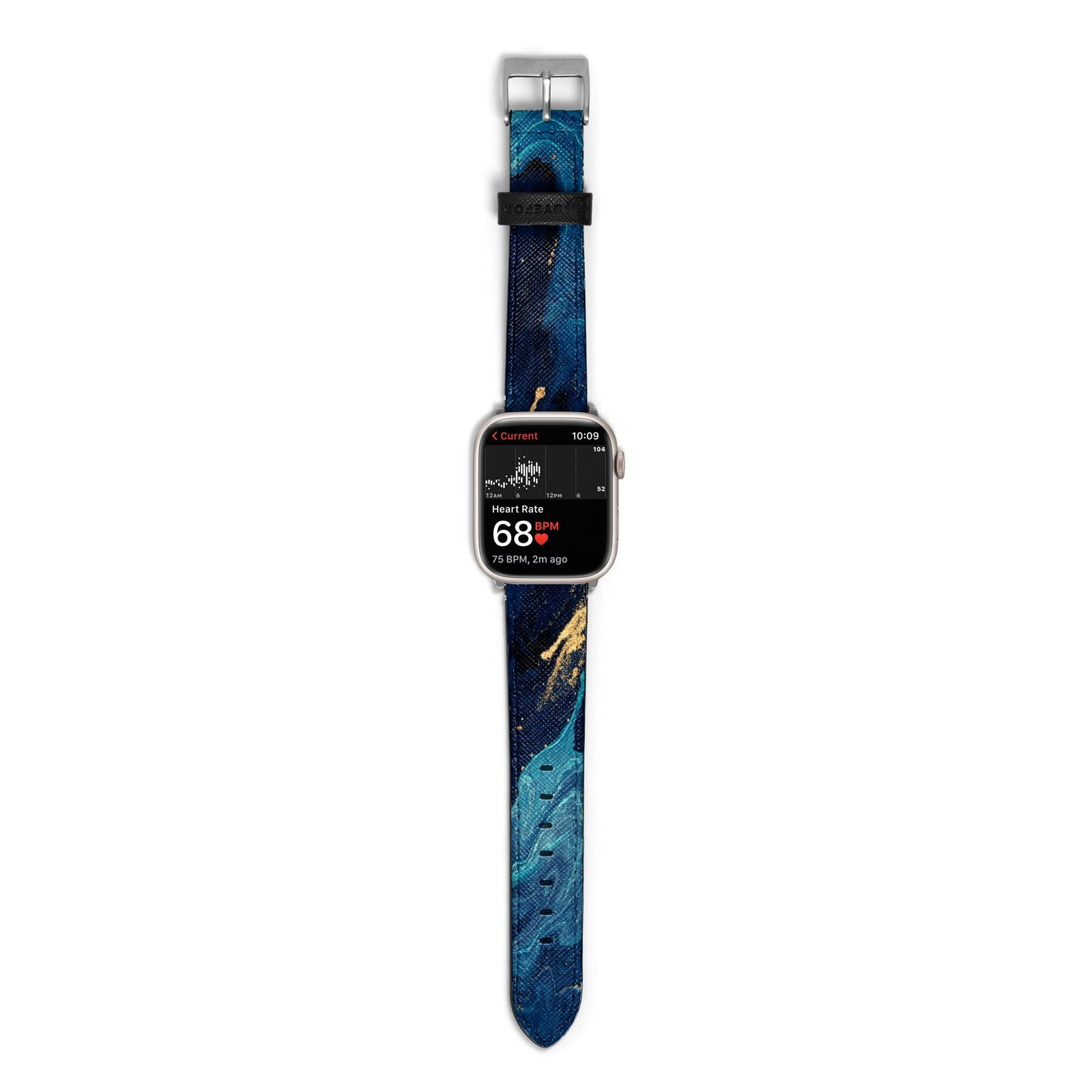 Blue Lagoon Marble Apple Watch Strap Size 38mm with Silver Hardware