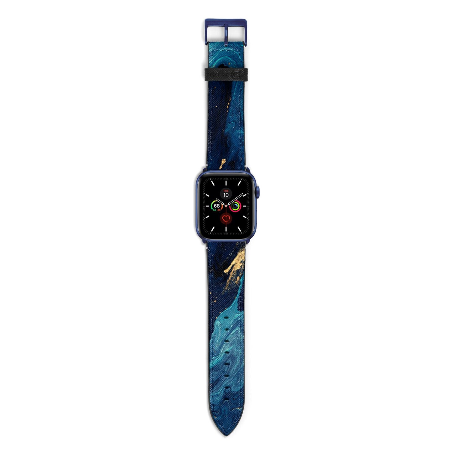 Blue Lagoon Marble Apple Watch Strap with Blue Hardware