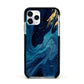 Blue Lagoon Marble Apple iPhone 11 Pro in Silver with Black Impact Case