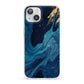 Blue Lagoon Marble iPhone 13 Clear Bumper Case