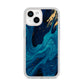 Blue Lagoon Marble iPhone 14 Clear Tough Case Starlight