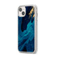 Blue Lagoon Marble iPhone 14 Plus Clear Tough Case Starlight Angled Image