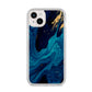 Blue Lagoon Marble iPhone 14 Plus Clear Tough Case Starlight