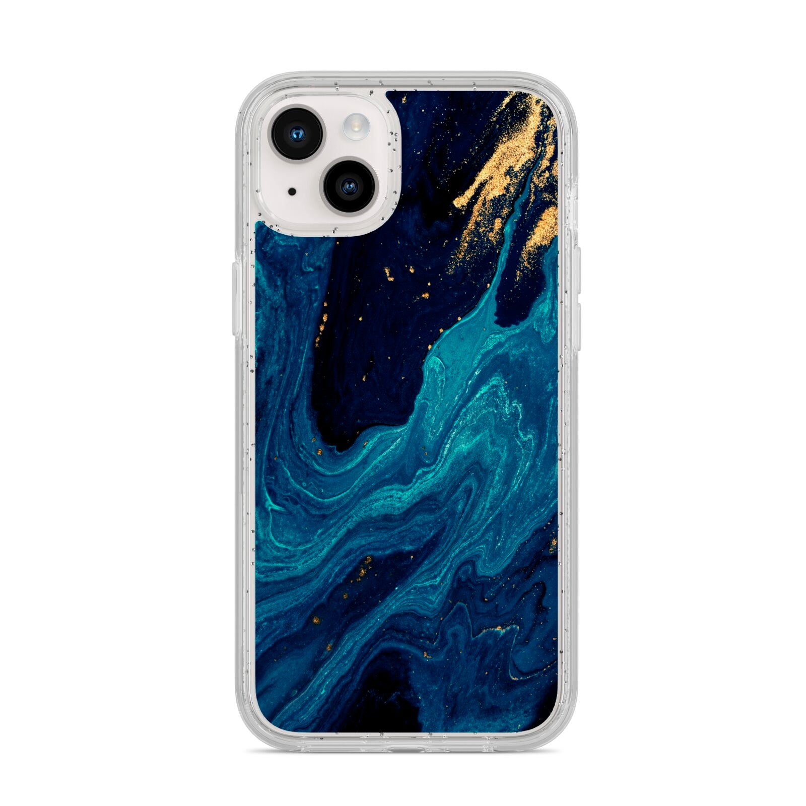 Blue Lagoon Marble iPhone 14 Plus Glitter Tough Case Starlight
