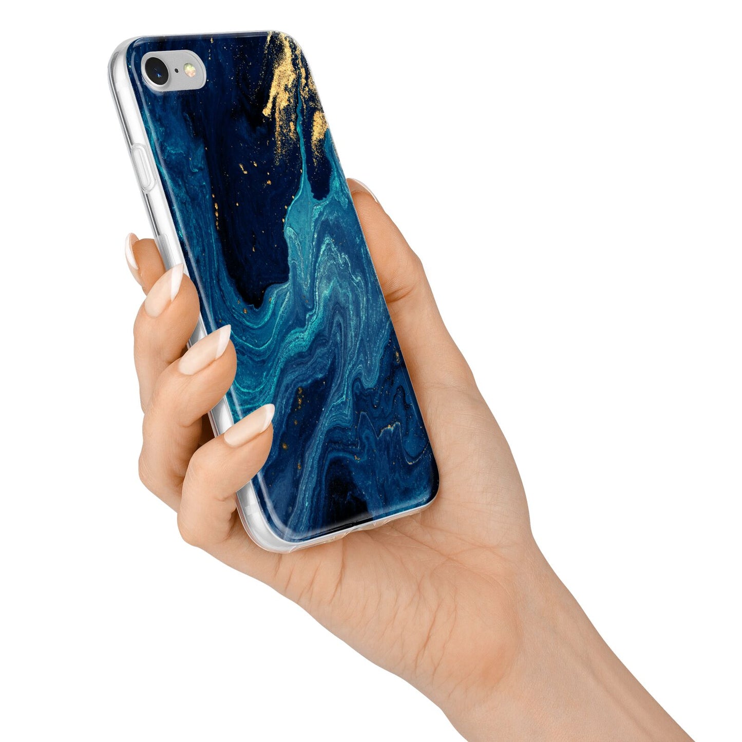 Blue Lagoon Marble iPhone 7 Bumper Case on Silver iPhone Alternative Image