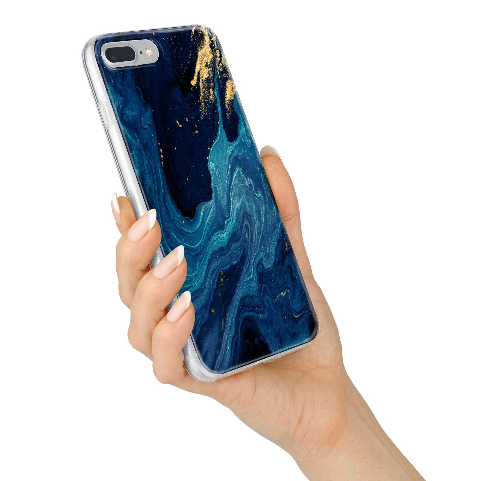 Blue Lagoon Marble iPhone 7 Plus Bumper Case on Silver iPhone Alternative Image
