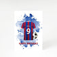 Blue Red Personalised Football Shirt A5 Greetings Card
