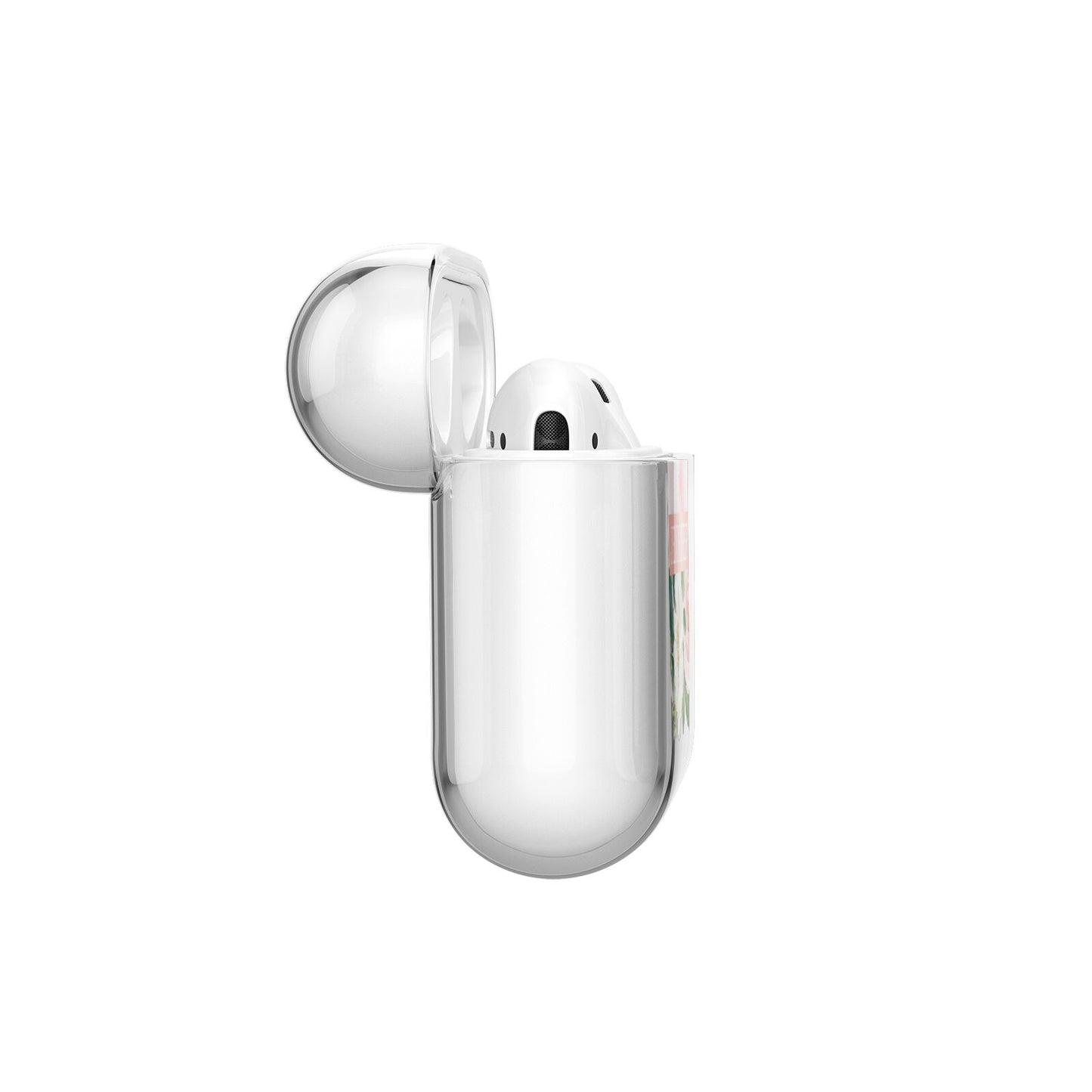 Blush Pink Personalised Name Floral AirPods Case Side Angle