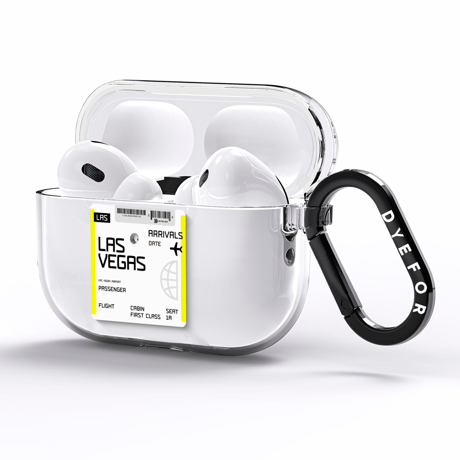 Boarding Pass AirPods Pro Clear Case Side Image