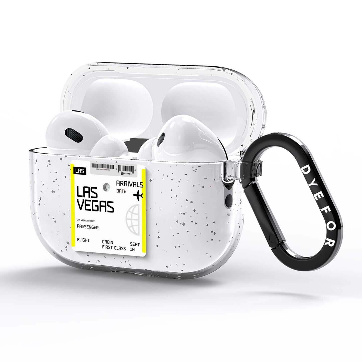 Boarding Pass AirPods Pro Glitter Case Side Image