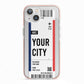 Boarding Pass Ticket iPhone 13 TPU Impact Case with Pink Edges