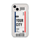Boarding Pass Ticket iPhone 14 Plus Clear Tough Case Starlight