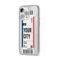 Boarding Pass Ticket iPhone 14 Pro Max Clear Tough Case Silver Angled Image