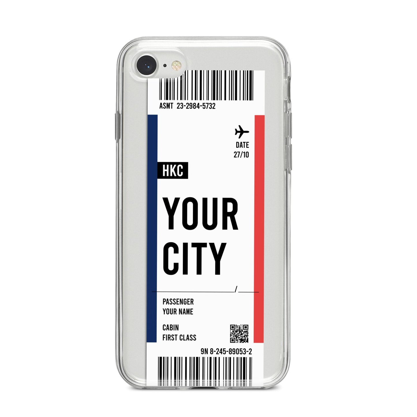 Boarding Pass Ticket iPhone 8 Bumper Case on Silver iPhone