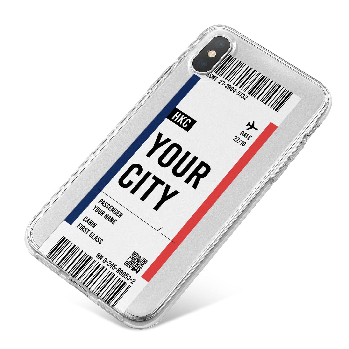 Boarding Pass Ticket iPhone X Bumper Case on Silver iPhone