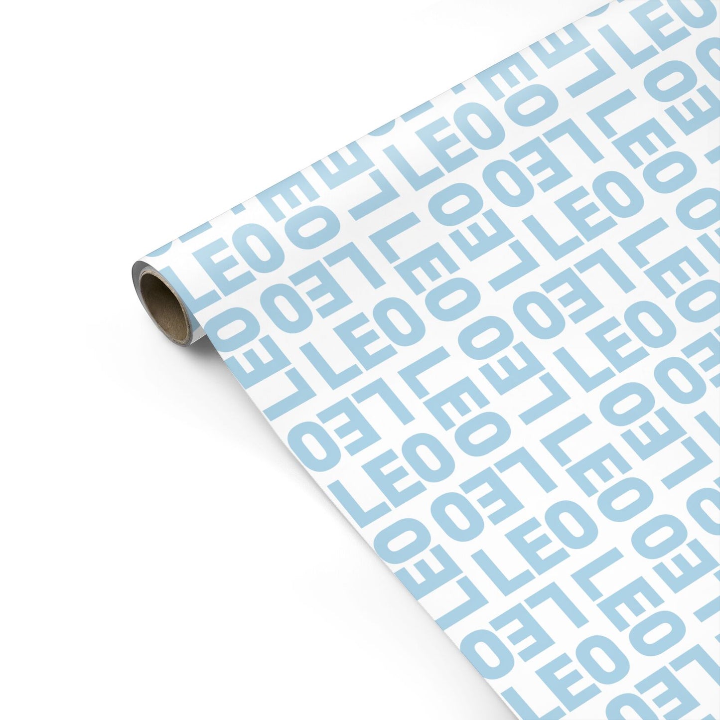 Bold Blue Repeating Name Personalised Gift Wrap