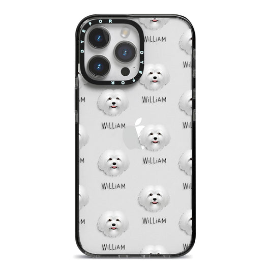 Bolognese Icon with Name iPhone 14 Pro Max Black Impact Case on Silver phone