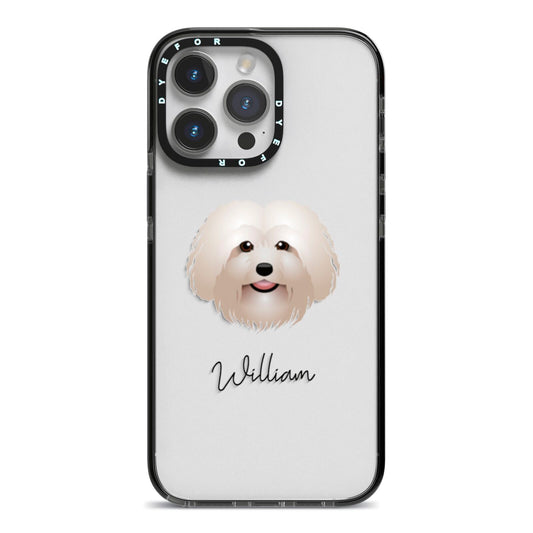Bolognese Personalised iPhone 14 Pro Max Black Impact Case on Silver phone