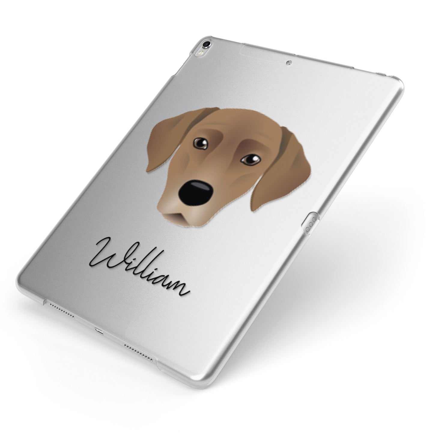 Borador Personalised Apple iPad Case on Silver iPad Side View