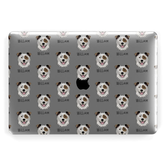 Border Collie Icon with Name Apple MacBook Case